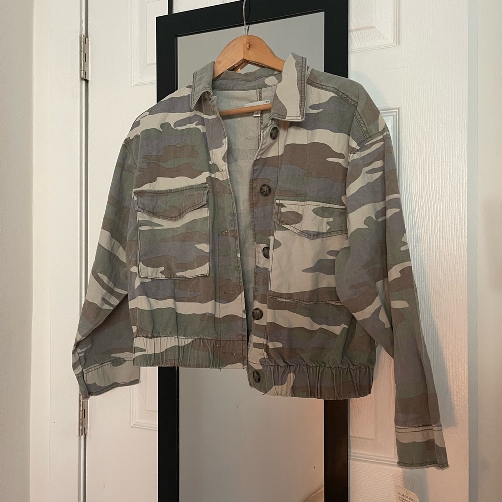 Nordstrom Olive and Gray Camouflage Jacket